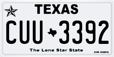 TX license plate CUU3392