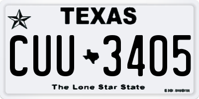 TX license plate CUU3405