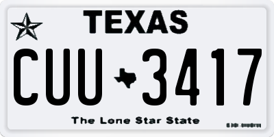 TX license plate CUU3417
