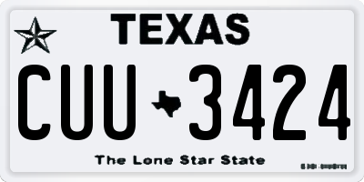 TX license plate CUU3424