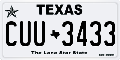 TX license plate CUU3433