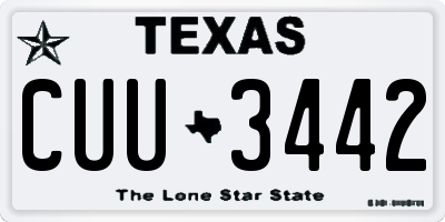 TX license plate CUU3442