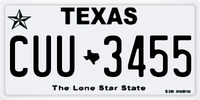 TX license plate CUU3455