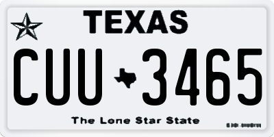 TX license plate CUU3465