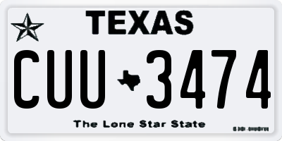 TX license plate CUU3474