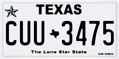 TX license plate CUU3475