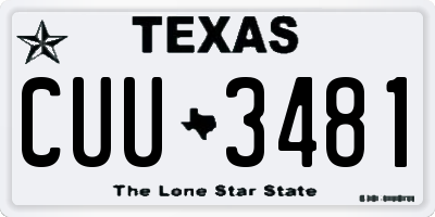 TX license plate CUU3481