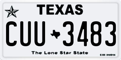 TX license plate CUU3483