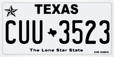 TX license plate CUU3523