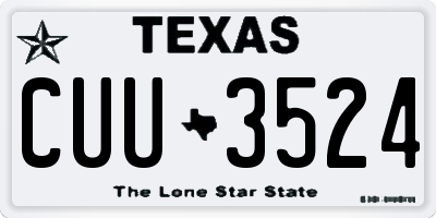 TX license plate CUU3524