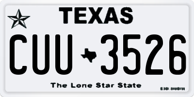 TX license plate CUU3526