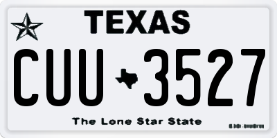 TX license plate CUU3527