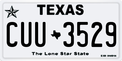 TX license plate CUU3529
