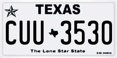 TX license plate CUU3530