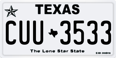 TX license plate CUU3533