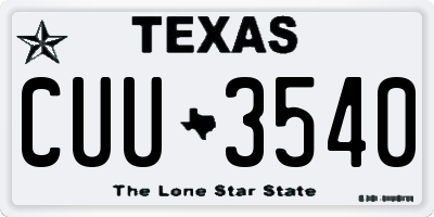 TX license plate CUU3540