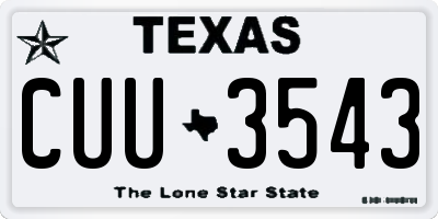 TX license plate CUU3543