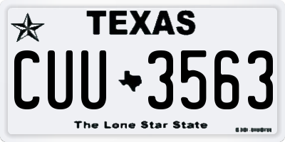 TX license plate CUU3563