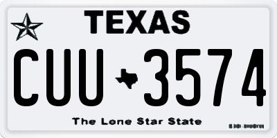 TX license plate CUU3574