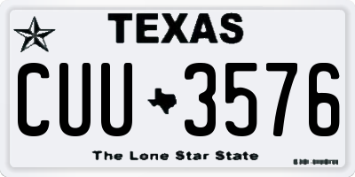 TX license plate CUU3576