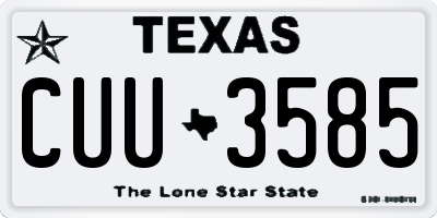 TX license plate CUU3585