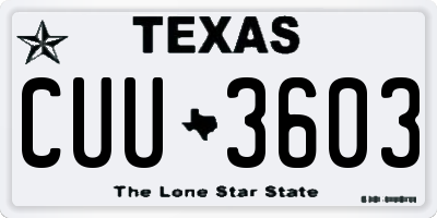 TX license plate CUU3603