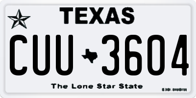 TX license plate CUU3604