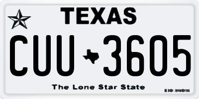 TX license plate CUU3605