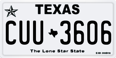 TX license plate CUU3606
