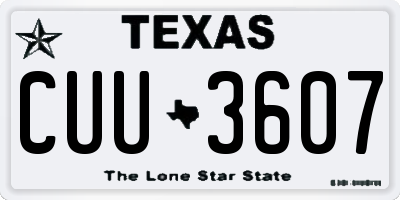 TX license plate CUU3607