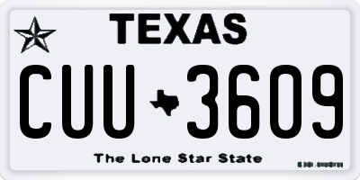 TX license plate CUU3609
