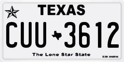 TX license plate CUU3612