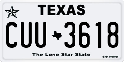 TX license plate CUU3618