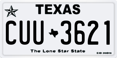 TX license plate CUU3621