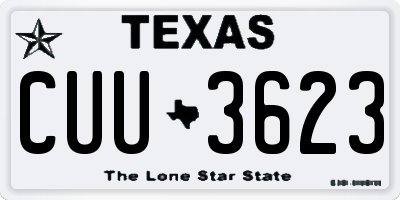 TX license plate CUU3623