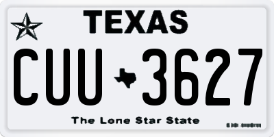 TX license plate CUU3627