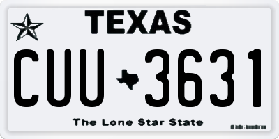 TX license plate CUU3631