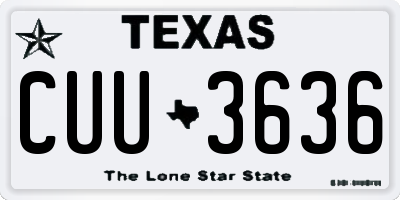 TX license plate CUU3636