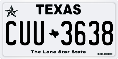 TX license plate CUU3638