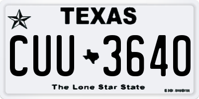 TX license plate CUU3640