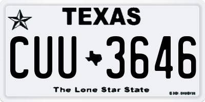 TX license plate CUU3646