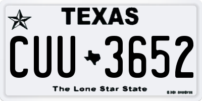 TX license plate CUU3652