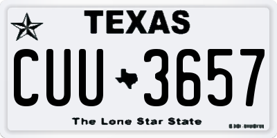 TX license plate CUU3657
