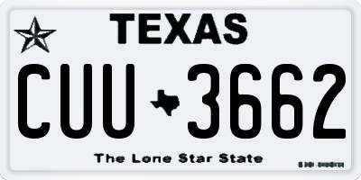 TX license plate CUU3662
