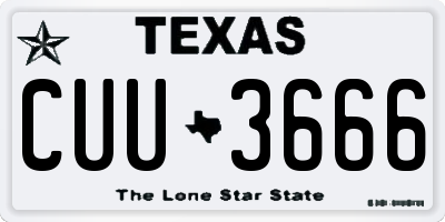 TX license plate CUU3666