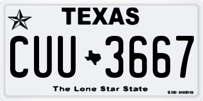 TX license plate CUU3667