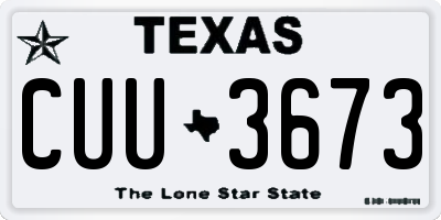 TX license plate CUU3673