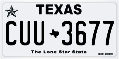 TX license plate CUU3677
