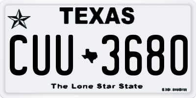 TX license plate CUU3680