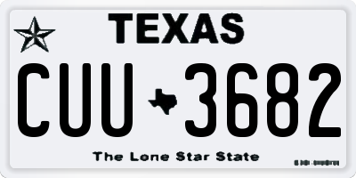 TX license plate CUU3682